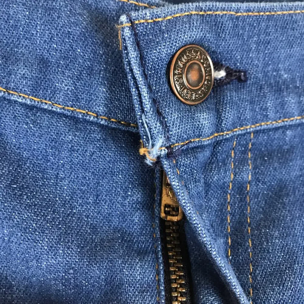 Vintage Levi's 517 1970's Orange Tab Talon Zipper Boot Cut USA Made Blue Jeans